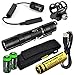 Nitecore MH12 1000 Lumens high intensity CREE XM-L2 LED long throw tactical flashlight, 18650 rechargeable Li-ion battery, USB charging cable, Holster, RSW1 Pressure Switch and GM02 Weapon Mount with 2X EdisonBright CR123A Lithium Batteries bundle