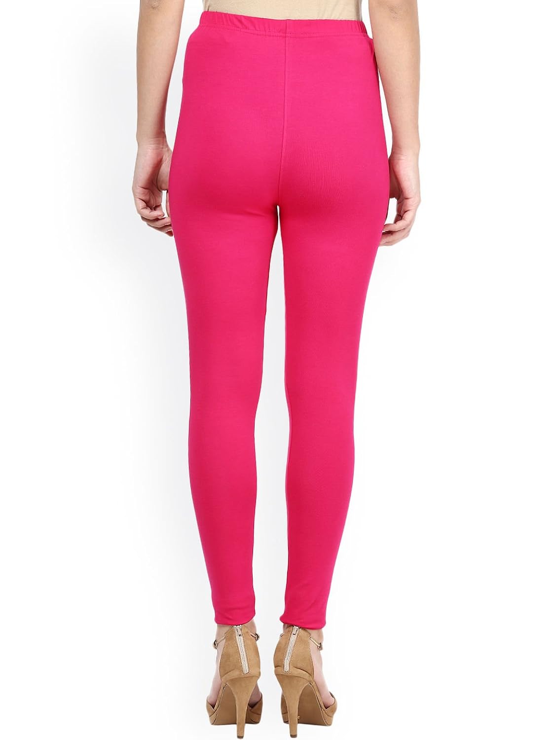 fashglam women premium ankle length leggings - combo - orange,hot pink