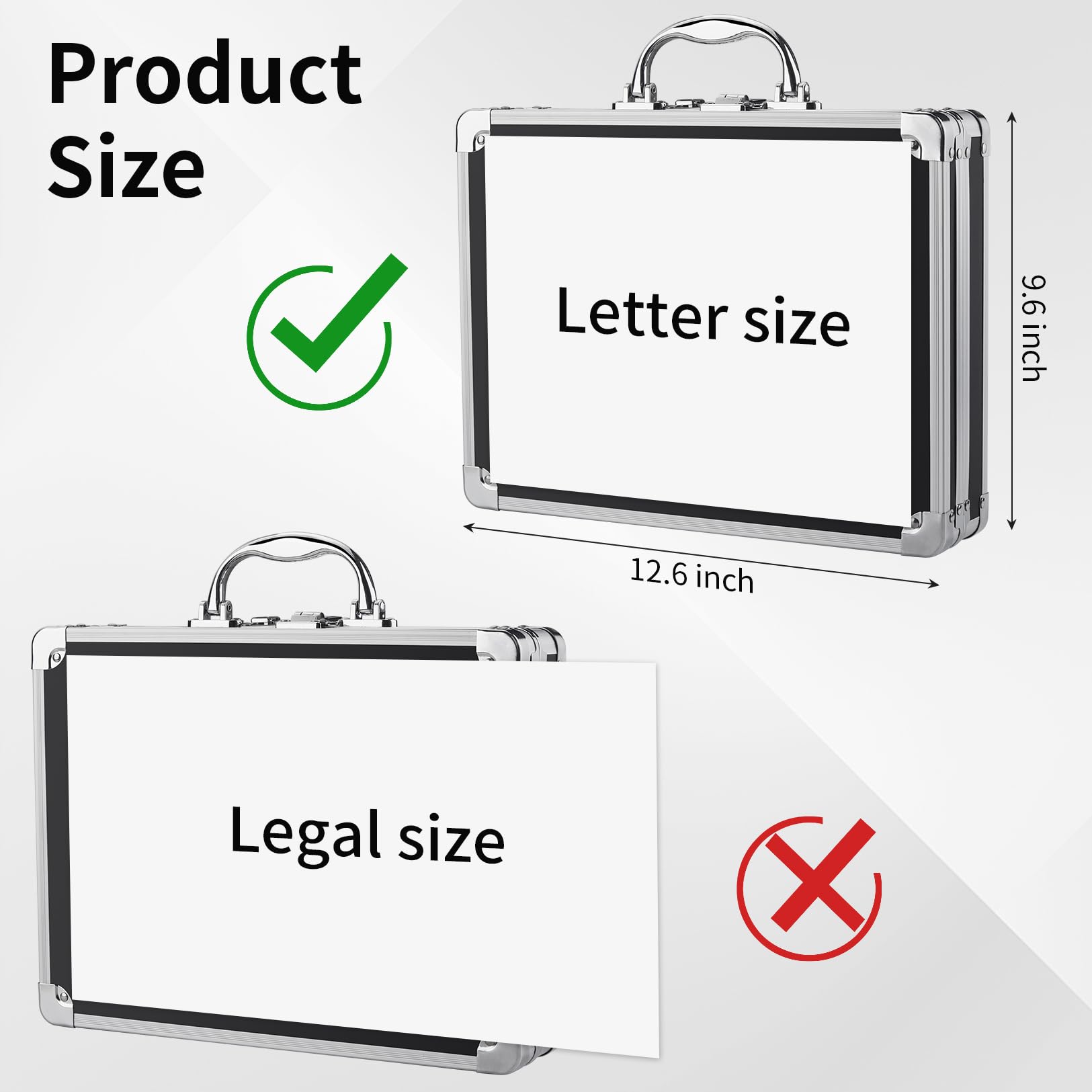 Sooez Key Lock Clipboard Storage Box, Heavy Duty Clipboard with Storage, Metal Locking with Handle, Lock Box Maximum Security - Holds Letter Size Paper, 12.6 x 9.6 inch