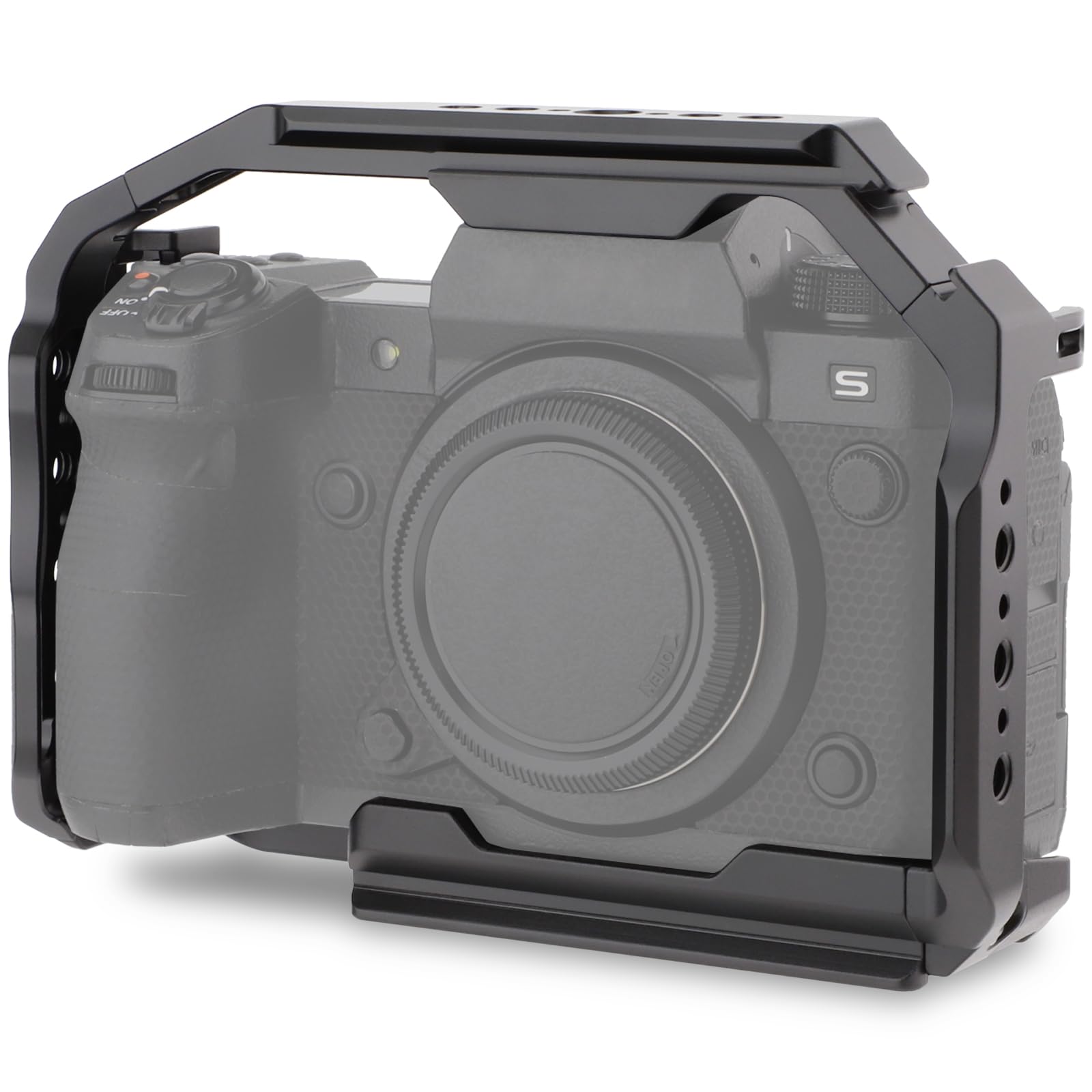 Leftfoto XH2/XH2S Camera Cage - Aluminum Rig with Arca Base, NATO Rail, ARRI Thread Fit for DJI RS Stabilizer for FujiFilm X-H2/X-H2S Vlog Video Recording