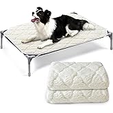 Elevated Dog Bed Pad Waterproof 2 Pack, Waterproof Pad Only | Soft Plush Dog Pet Pad for Dog Cot Bed, Machine Washable Dog/Cat Beds Pad with Corner Straps