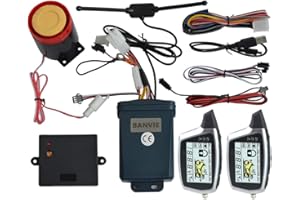 BANVIE 2 Way Motorcycle Security Alarm System with Remote Engine Start Anti-Hijacking