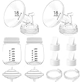 18mm Pump Parts Compatible with Spectra S1/S2/9 Plus,Spectra Replacement Pump Parts,Full Set Replace Include 18mm Flange, Duckbill Valve, Backflow Protector, Tubing and Bottle