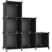 AWTATOS Cube Storage Organizer, Plastic 6 Cube Shelf Organizer for Bedroom, Modular Bookcase Bookshelf, Closet Organizer Stor