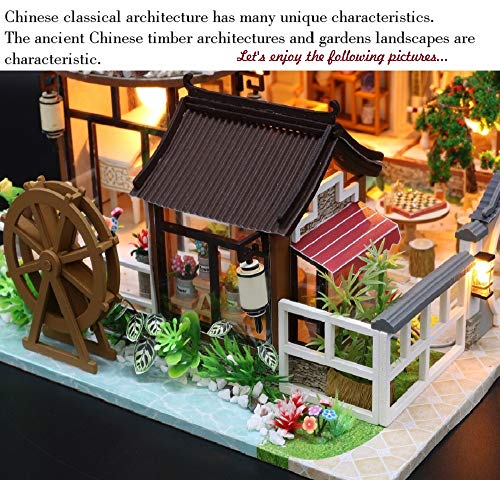 image for Kisoy Miniature DIY Dollhouse Kit with Furniture Accessories Creative 