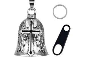Canumer Motorcycle Bell Good Luck Keychain - Guardian Angel Bells, Biker Bell Safe Pendant Motorcycle Accessories for Men