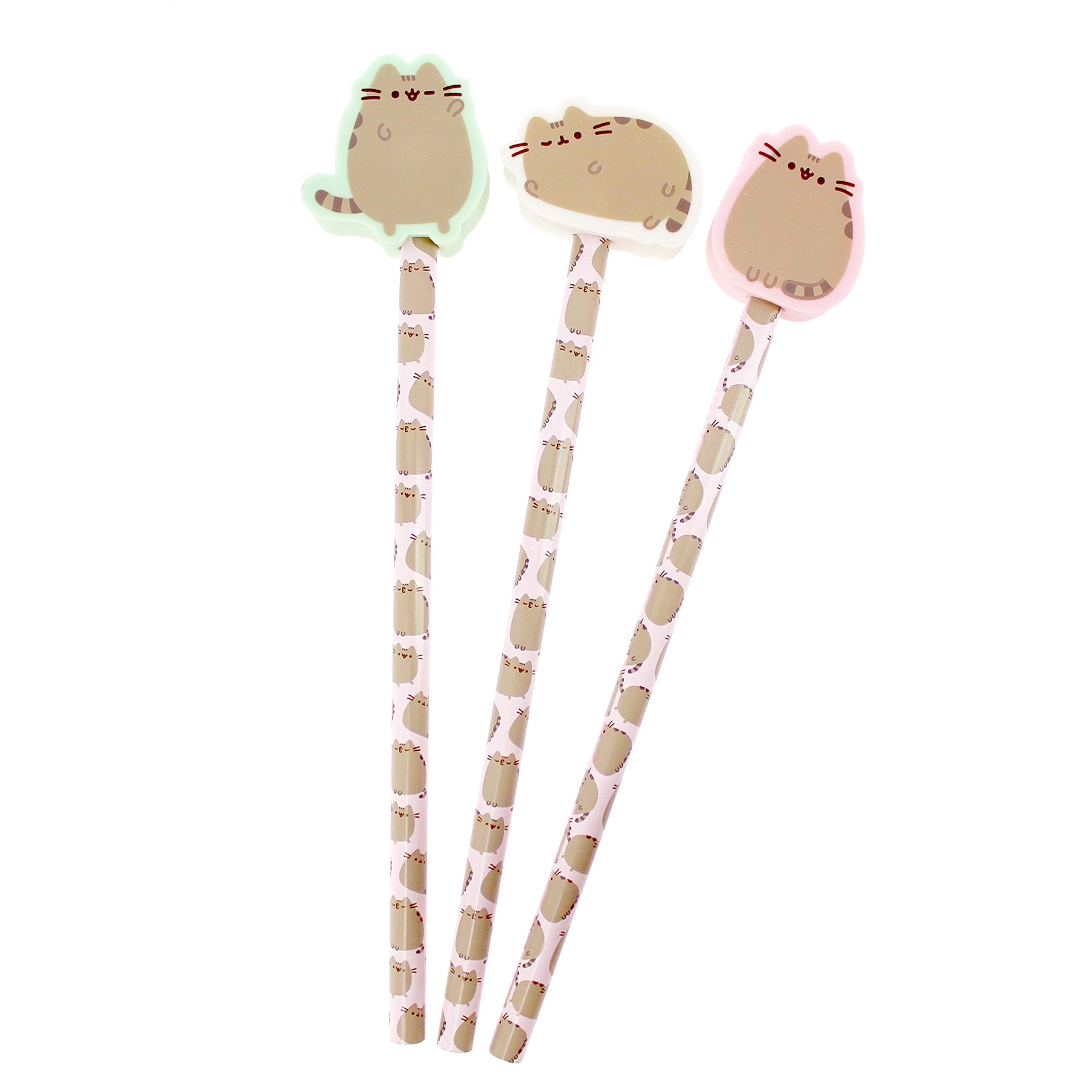 Pusheen Pencil Set | 3 Pencils | Gifts for Girls | Stationery Set | Party Bags Filler | Cute Tings | Girls Gifts | School Supplies | Writing Pencils