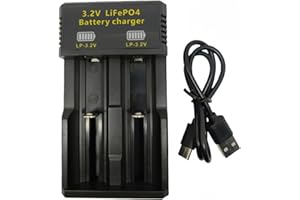 Cnrfeoap Multi Size LiFePO4 Battery Charging Case with LED Lights for 3.2V 14500 10440 18650 Batteries Battery Charging