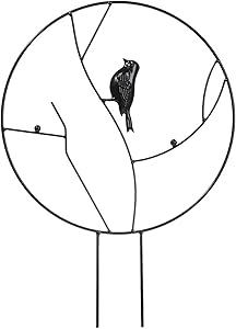 Tinsow Garden Trellis Black Coated Vine Plant Trellis for Indoor Outdoor Climbing Plants in Pots, Vine Climbing Rack,Plant Support for Ivy Roses Cucumbers Clematis Pots Supports (1, Black-Bird)