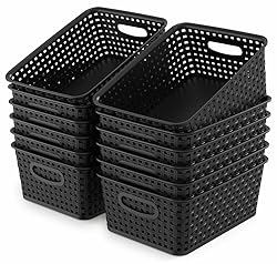 WYT 12-Pack Plastic Small Shelf Storage Weave