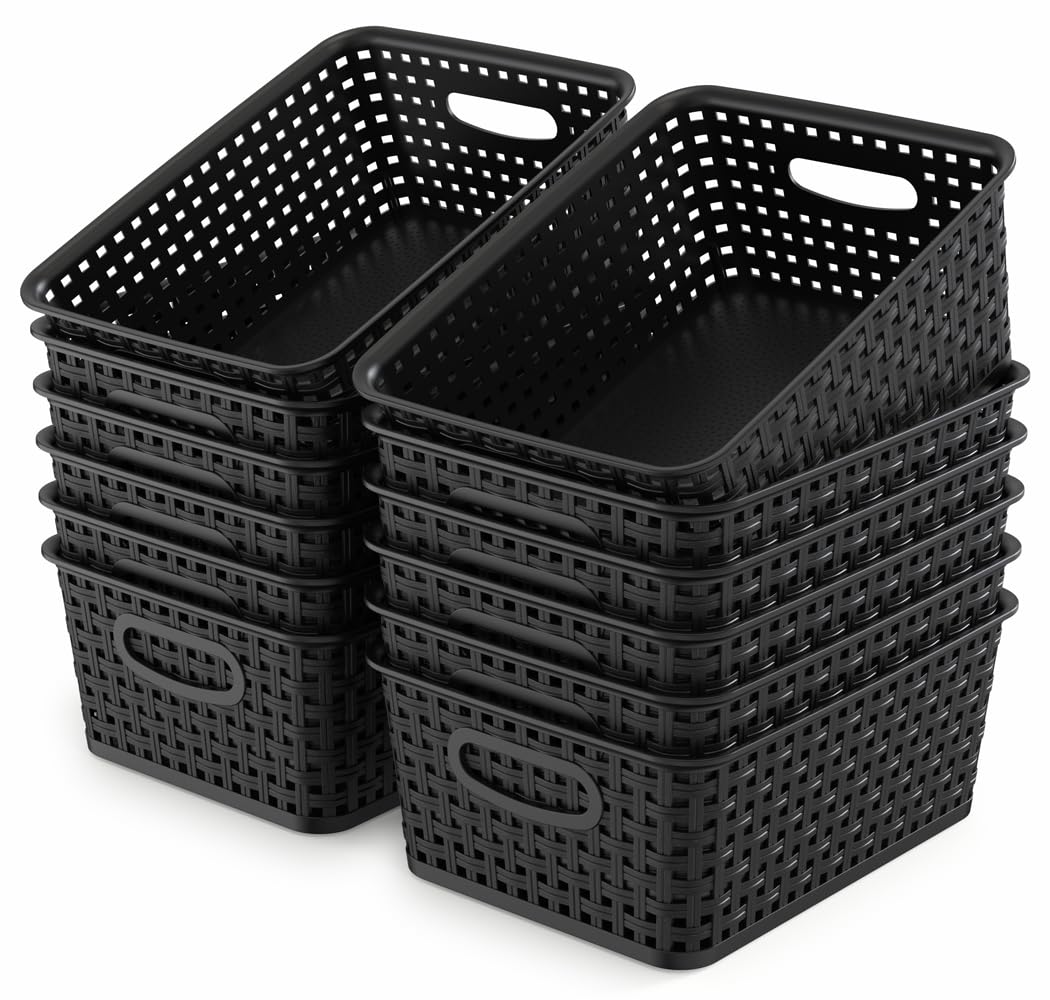 WYT 12-Pack Plastic Small Shelf Storage Weave