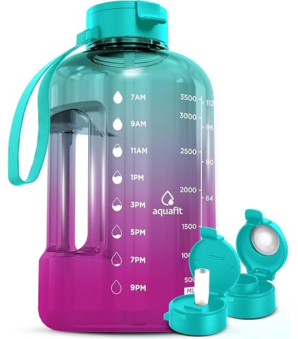 1 Gallon (128oz) Motivational Water Bottle With Time Marker & Straw - Leakproof, BPA Free, For Gym & Outdoor 1 thumbnail image