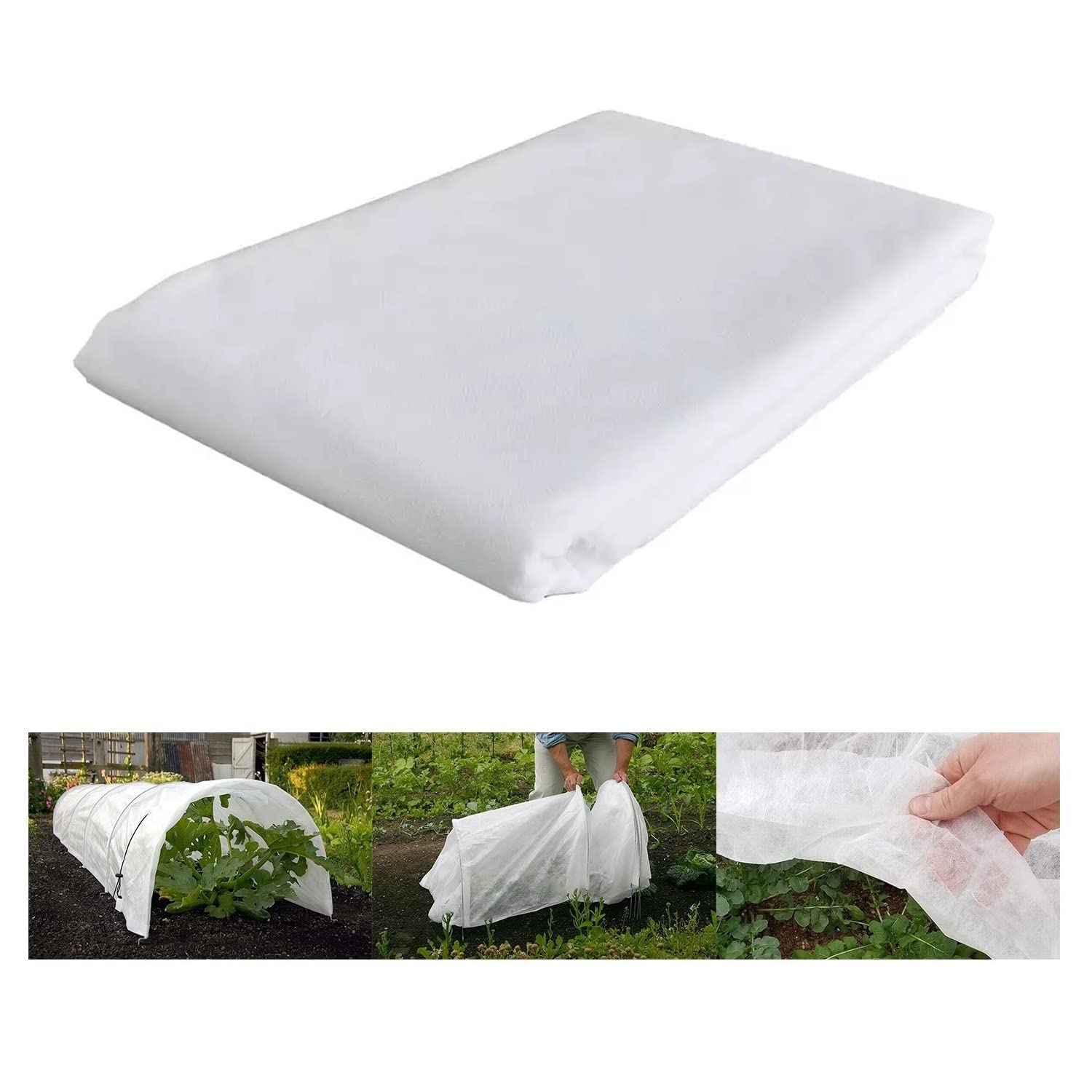 Garden Fleece Roll,35gsm Horticultural Fleece,White Plant Fleece Roll,Garden Fleece for Plants Protection, Cold Weather Protection for Gardens (2×5M)