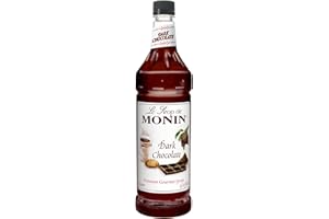 Monin - Dark Chocolate Syrup | Premium Syrup for Cocktails, Hot Drinks, Shakes & More | Clean Label, No Artificial Flavors, No Artificial Preservatives (BPA-Free Plastic Bottle, 1 Liter)