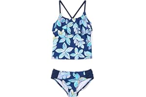 Kanu Surf Girls Charlotte Flounce Tankini Beach Sport 2-Piece Swimsuit