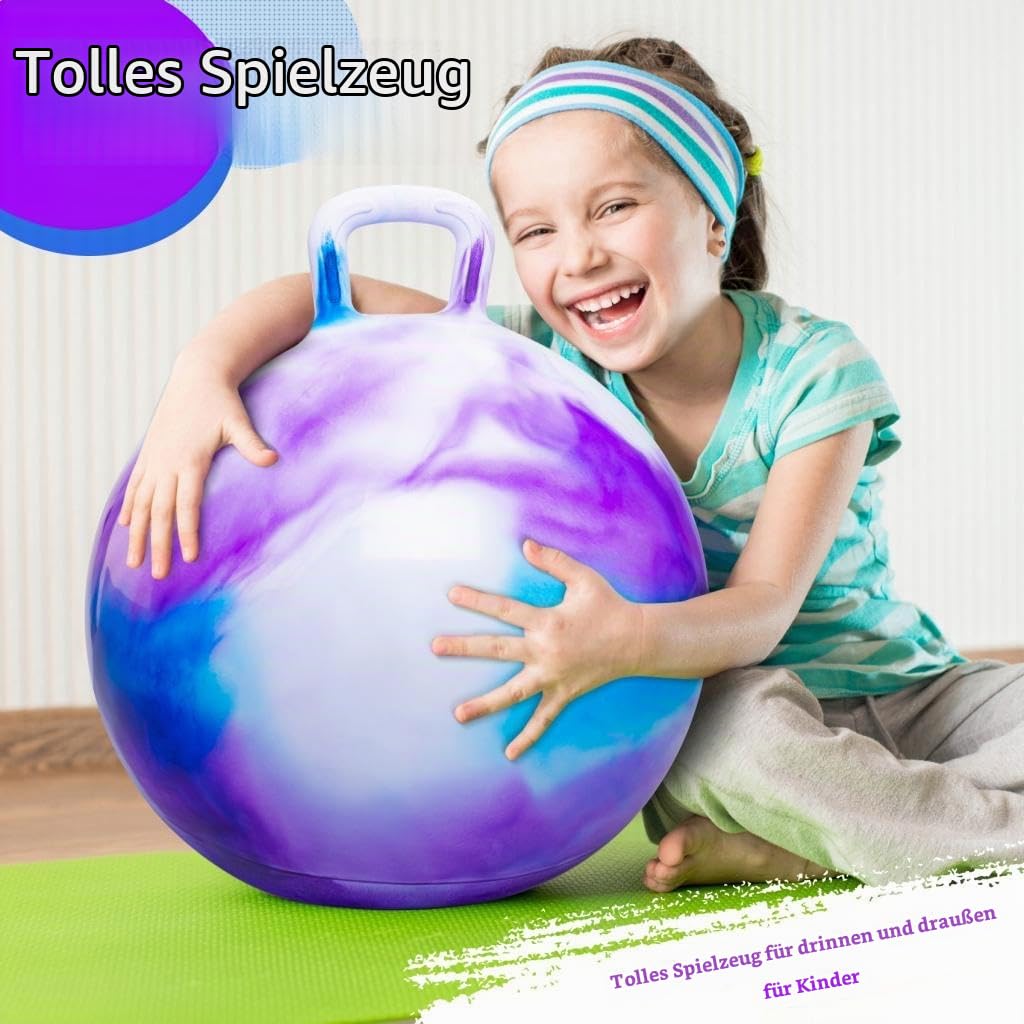 U&C Planet Hüpfball 45 cm für Kinder von 3 bis 6 Jahren mit Pumpe 6