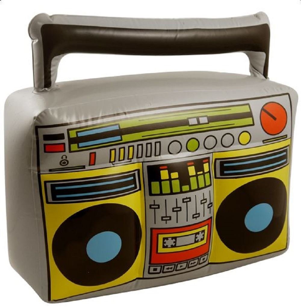 PARTYRama Inflatable Boom Box 44 X 38cm Accessory for Blow Up 70s 80s Fancy Dress Radio Large