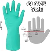sourcing map Nitrile Chemical Resistant Gloves Small Green Anti-Slip Protective view 2