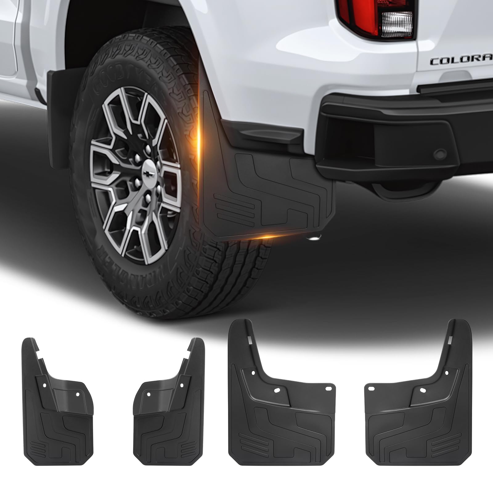 Photo 1 of Sunsdrew Mud Flaps for Chevrolet Colorado 2023 2024 2025 2026,All Weather Guard Splash Colorado Guards Mudguards,No-Drill 4PCS Chevy Colorado Fender Flares Accessories(Not Fit for GMC Canyon)