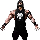 YeeHoo Men's Workout Hooded Tank Tops Bodybuilding Muscle Shirt Sleeveless Gym Training Hoodies