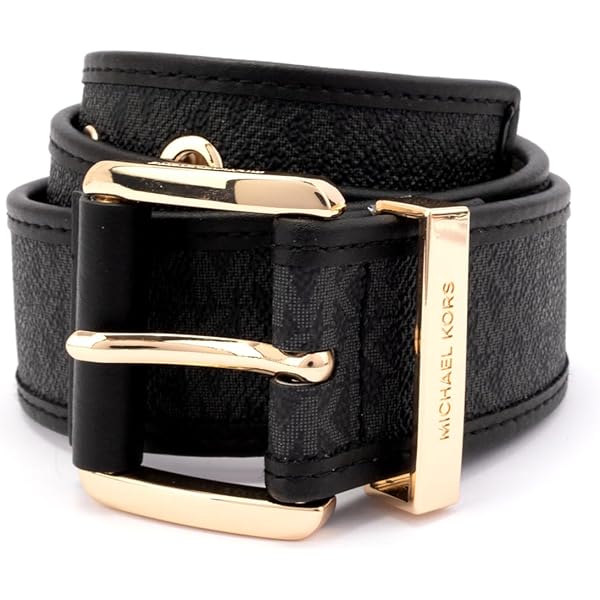 Michael Kors Reversible Logo Leather Buckle Waist Belt (Large) at