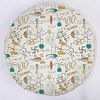YOUWENll Round Decorative Throw Pillow Floor Meditation Cushion Seating/Science Lab Objects Education Themed Drawing Scientific Formulas Biology Chemistry/for Home Decoration 17"x17" Multicolor