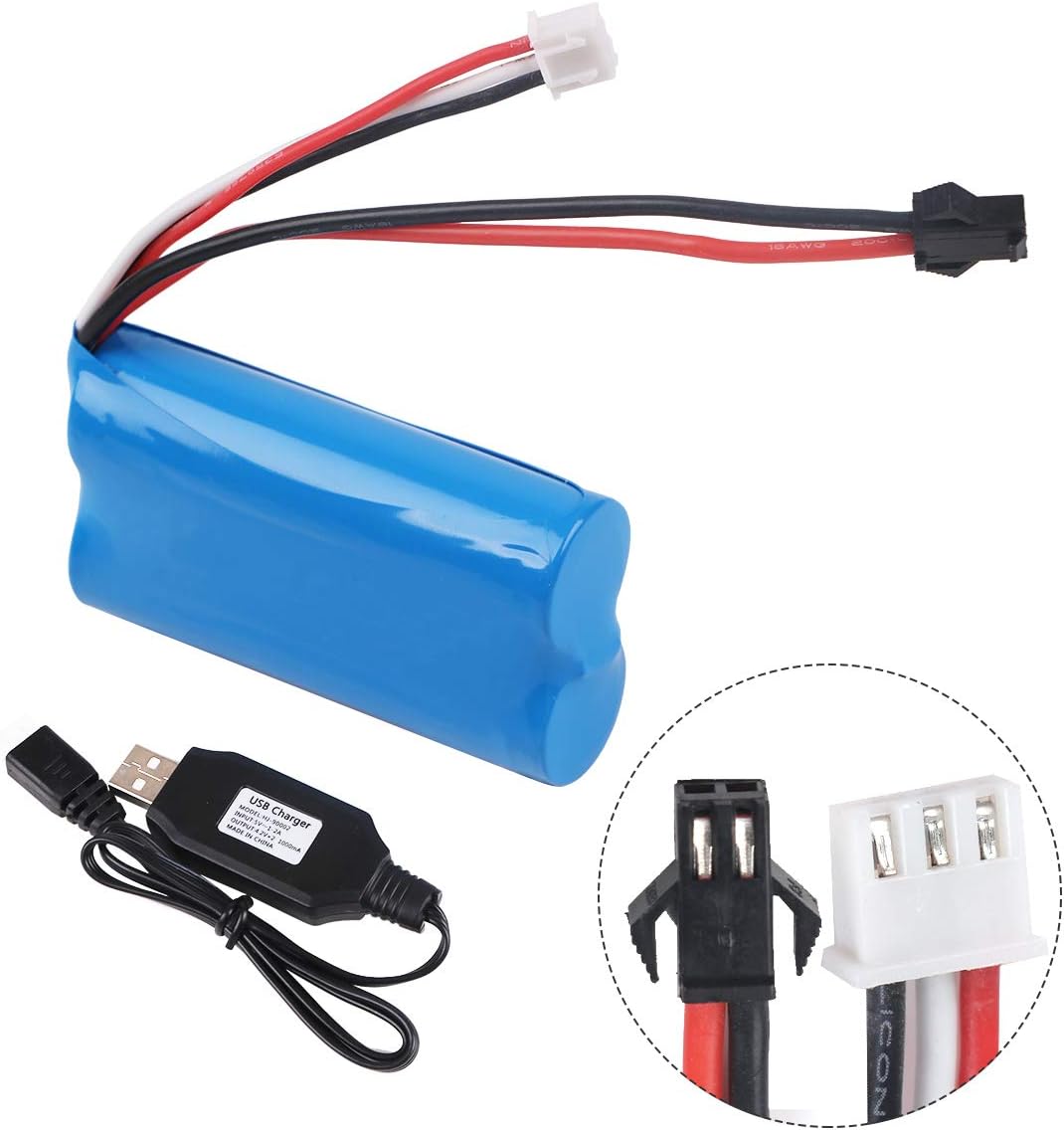 7.4V 1500mAh Battery 15C SM Plug with USB Charger for RC Car Boat Spare Parts Accessories
