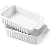 Gacoree Small Casserole Dishes, 9x5 inch Small Baking Dish for Oven, 30 Oz Ceramic Baking Pans with Double Handles for Lasagna, Pie, Gratin, Set of 2