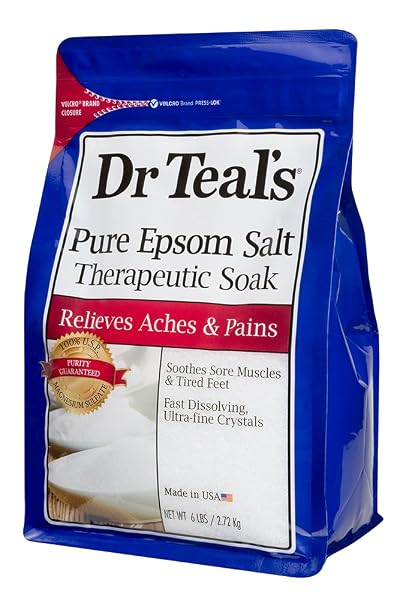 DR. TEAL’S EPSOM SALT SOAKING SOLUTION MAGNESIUM SULFATE U.S.P (96-OUNCE, 6-COUNT)
