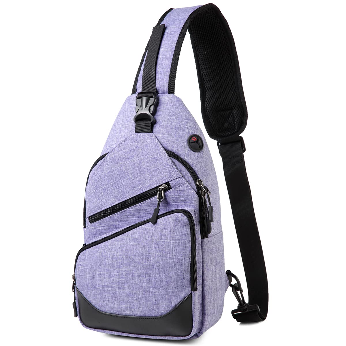 VASCHY Sling Bag for Women, Man Bag Anti-theft Chest Backpack Bag Lightweight Water Resistant Crossbody Rucksack for Hiking, Sport, Travel (Purple)