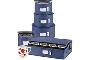 China Storage Hard Shell Containers 5-Piece Set Moving Boxes for Dinnerware, Glasses, Plates, Mugs and Saucers Sturdy Dish Or