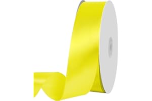 IEFOAH 1 1/2 inch Yellow Ribbon,100 Yards 1-1/2 inch Yellow Stain Ribbon Solid Fabric Ribbon for Gift Wrapping Floral Bouquets Wedding Home Party Decoration