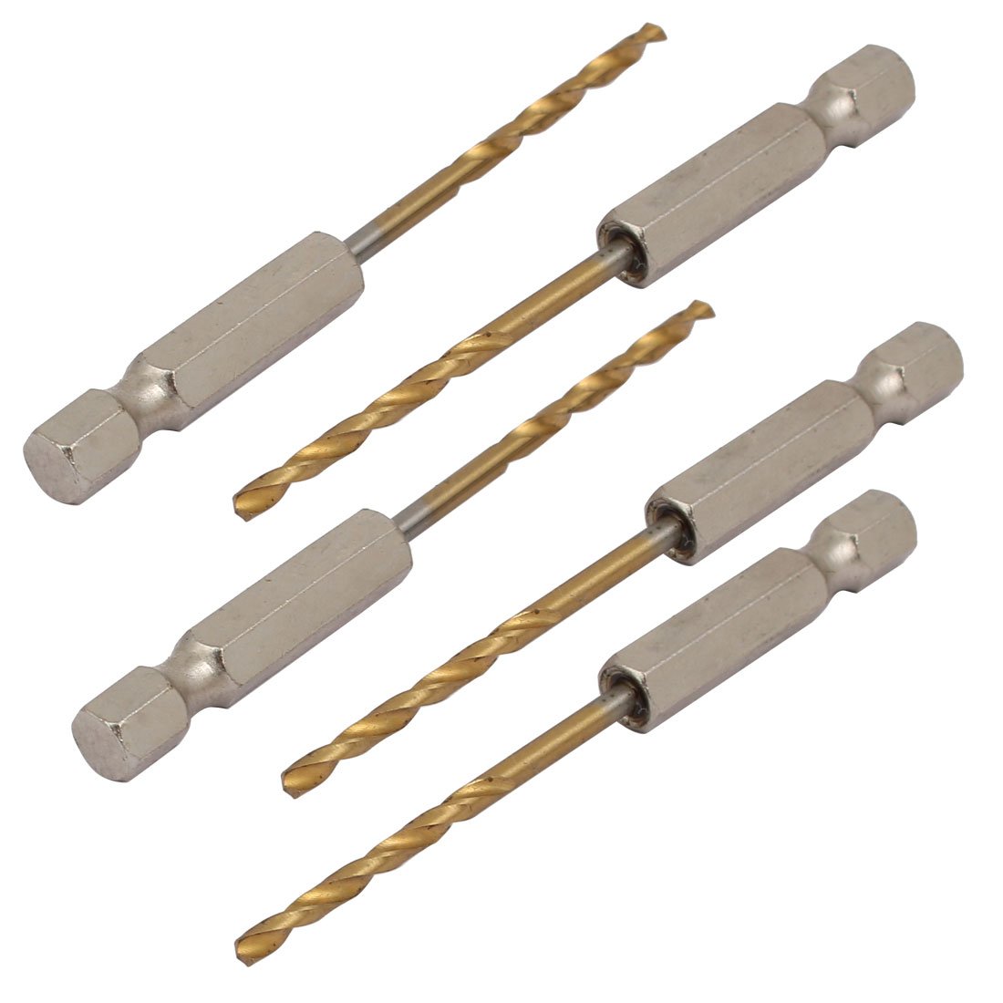 Sourcingmap 5pcs 2.5mm Drilling Dia 1/4-inch Hex Shank 60mm Length HSS Twist Drill Bit