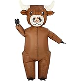 WinnerWhy Halloween Adults Inflatable Highland Cow Costumes Full Body Highland Cow Blow up Costumes for Halloween Cosplay