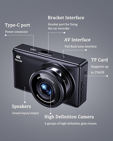 DASH CAM FRONT AND REAR, 2.5K+1080P DUAL DASH CAMERA FOR CARS, 3’’ DISPLAY MINI CAR CAMERA, G-SENSOR DASHCAM, NIGHT VISION, 24H PARKING MODE, LOOP RECORDING, 170°WIDE ANGLE, 32GB CARD INCLUDED