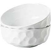 Familywood 80 Oz Large Serving Bowls, Set of 2, Pure White Ceramic Serving Dishes, Large Salad Bowl, 9" Fruit Bowl for Entertanining, Kitchen Counter, Party, Porcelain