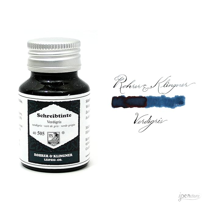 Rohrer Klingner 50 Ml Bottle Fountain Pen Ink Verdigris