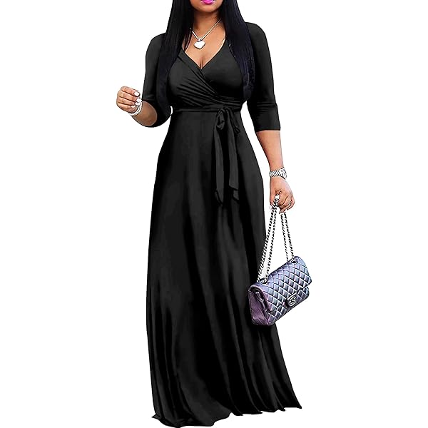 FANDEE Plus Size Maxi Dress for Women - Casual Summer
