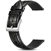 Korwuira Premium Leather Watch Band for Men and Women, Genuine Alligator-Embossed Wrist Strap, Quick Release 20mm 22mm Watchband Replacement, Fits Most Watches &amp; Smartwatch