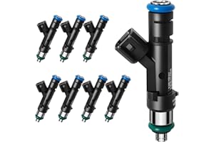 SeyPon Upgraded 4 Holes Fuel Injectors Fit For Ford: F150 5.0L 2011-2017, Mustang 5.0L 2011-2017, Mustang 5.2L 2015-2020, OEM # 0280158227, BR3Z9F593A, FJ1132, 62408 (8 Pcs)