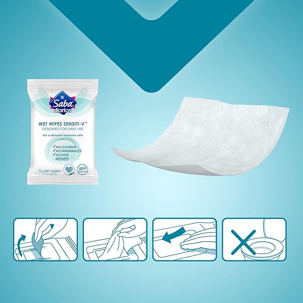 SABA SENSITI-V FEMININE WIPES, 288 COUNT (PACK OF 24)