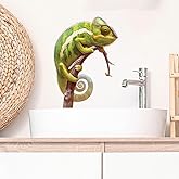 RoyoLam Green Chameleon Wall Decals Removable Lizard Vinyl Stickers for Nursery Living Room and Bathroom Nature Animal Decor Peel and Stick Wall Art