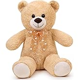 Sausudols Teddy Bear Stuffed Animal 24'' Small Teddy Bear Plush Toy Gift for Valentine Christmas Birthday Light Brown