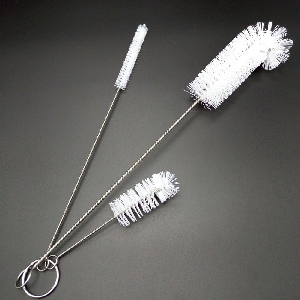 Kitchen Cleaning Bottle Brushes Set, Multipurpose Bottle Cleaner Brush with Durablel Flexible Handles, Bottle Brushes for Cleaning Pipe, Straw, Decanter, Spouts, Tube and More (3PCS)