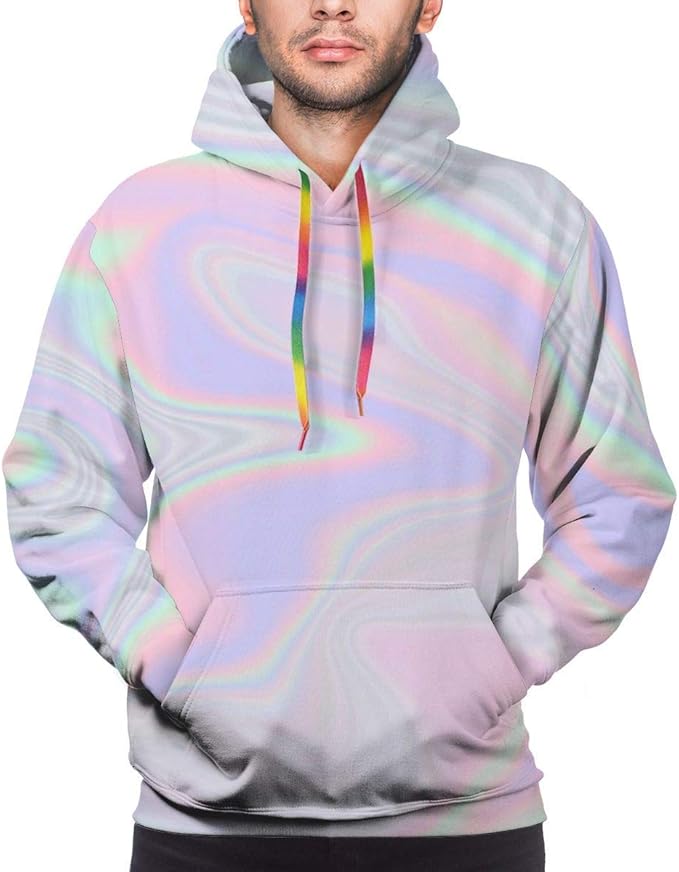 Men's Hoodie Pastel Neon Color Design Sweate Sweatshirt Men's Casual