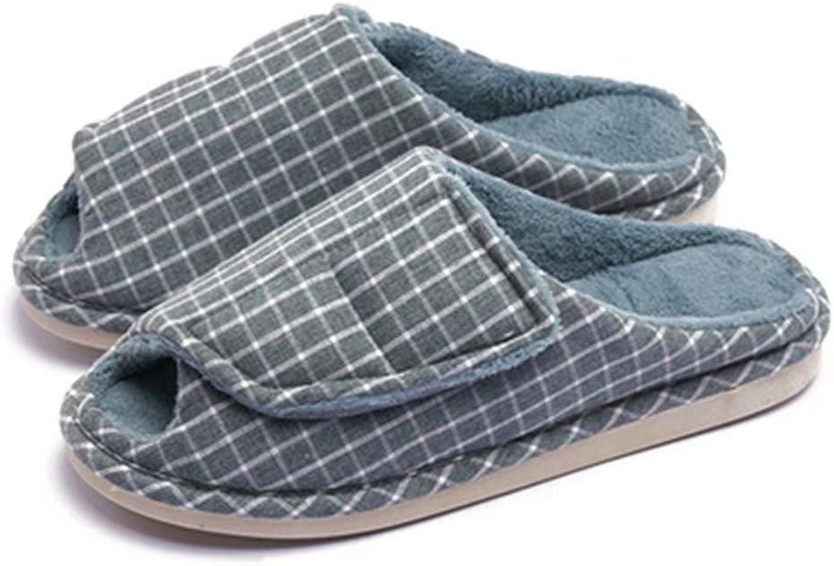 AOIREMON Women's Furry Memory Foam Diabetic Slippers Comfy Cozy Arthritis Edema Shoes Adjustable Open Toe/Closed-Toe, Non-Slip