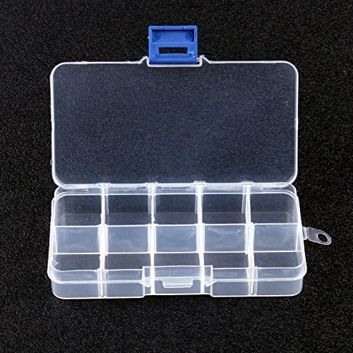 Warehouseshop WSS - 3 Sets 10 Compartments White Transparent Pill Box Tablet Accessories Rings Beads Craft Nail Storage Organizer Dispenser