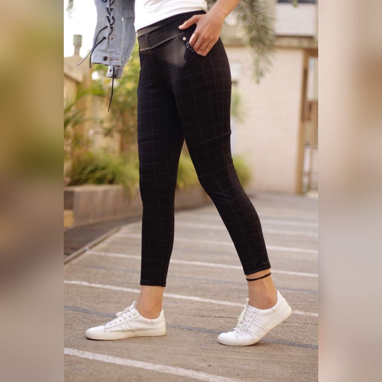 Helisha Hosiery Cotton chex Pants Girls 