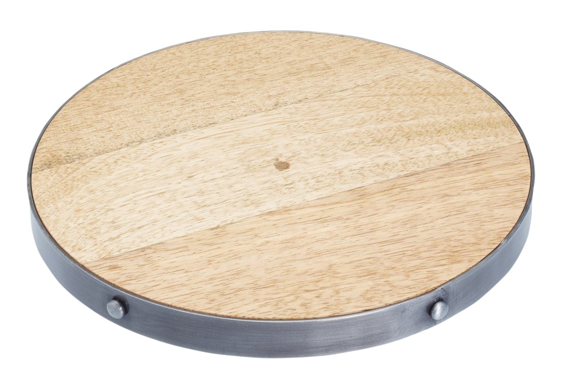 KitchenCraft Industrial Kitchen Round Wooden Trivet/Teapot Stand, 2 cm (8")