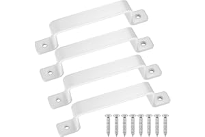 BJBJJIU 4 Pcs Sliding Barn Door Handles, White 7.4 inch Gate Handles Hardware, Garage Door Pull Handles for Interior Outdoor Sliding Barn Garages Closet Sheds Drawer Doors Gates Pull Handles
